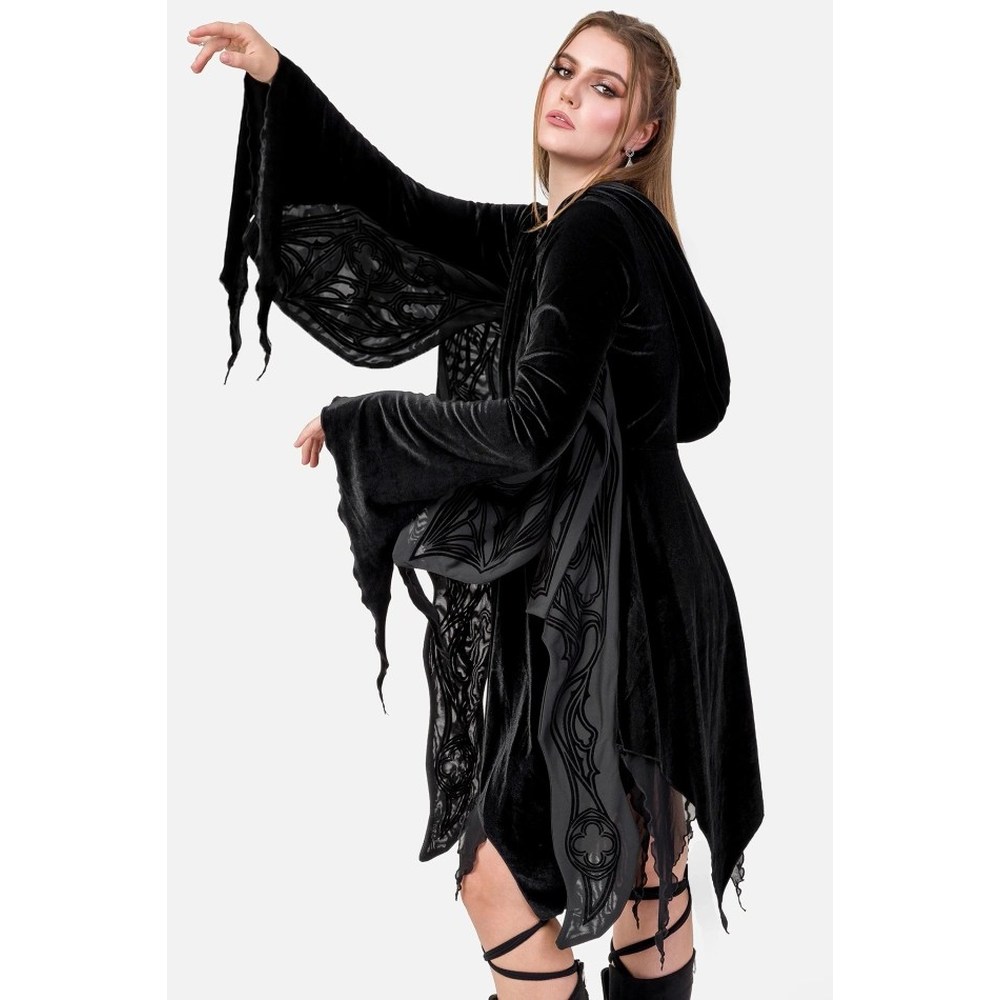Restyle - Obsidian moth Veste zip Ã  capuche - Noir